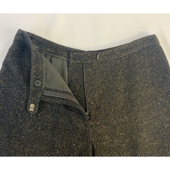 Anne Klein Black Gold Sparkle Straight Leg Wool Blend Trousers Sz 6 Sample Tag - Picture 6 of 7
